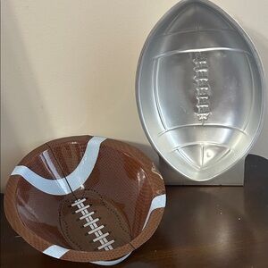 Football Shaped Serving Bowl and Cake Pan